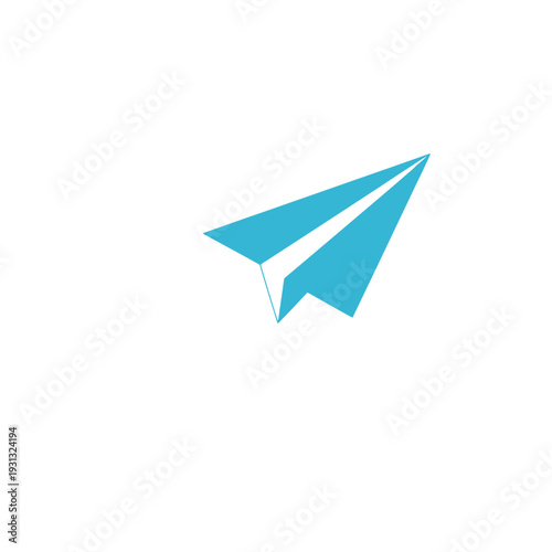 Blue Paper Plane Folding Origami Object.