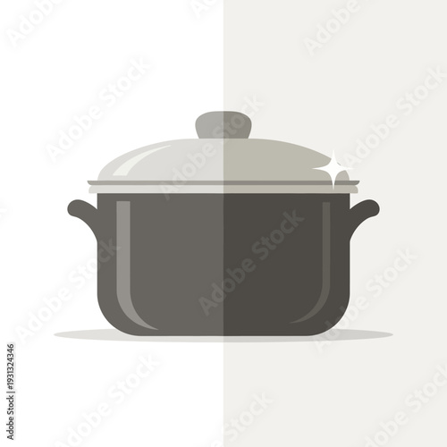 Dark Gray Pot with White Lid Illustration.