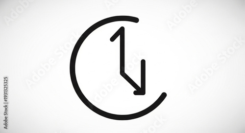 Simple clock icon showing one oclock time.
