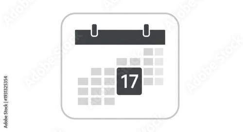 Simple calendar icon with the number seventeen highlighted.