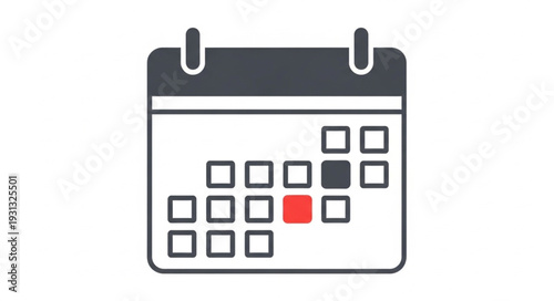 Simple Calendar Icon Showing Marked Dates.