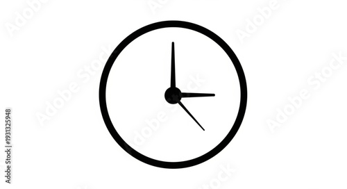 Simple Analog Clock Face Showing Time.