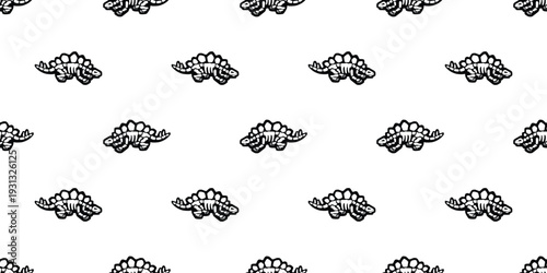dinosaur fossil seamless pattern stegosaurus Tyrannosaurus rex triceratops horridus t-rex skeleton bone cartoon vector doodle illustration wrapping paper tile background repeat wallpaper scarf isolate