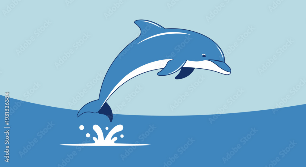 Obraz premium Dolphin jumping out of water.