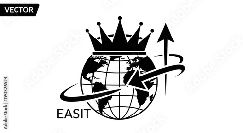 Crown on top of the globe.