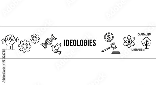 Photos Ideologies concept with various icons.