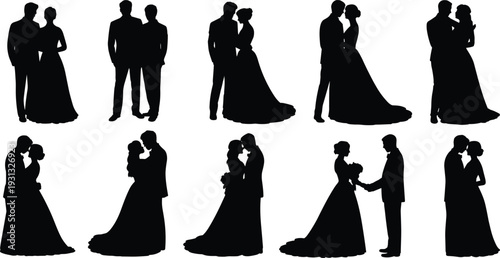 Black bird silhouettes set with songbirds on branches flying birds nests and floral twigs for spring nature designs