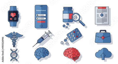 Medical Health Care Symbols Icons.