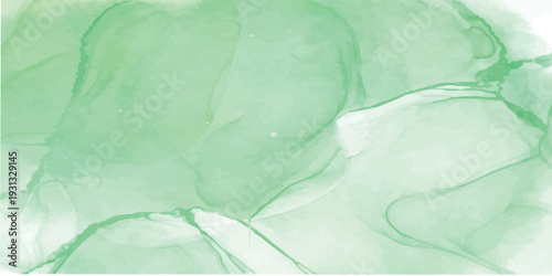 An abstract watercolor background of cool green and blue texture resembles a frozen surface with winter frost pattern and art design