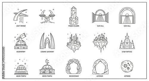 Various Architectural Structures and Landmarks.
