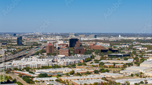 Принти на полотні Dallas Texas skyline and urban landscape with highway traffic