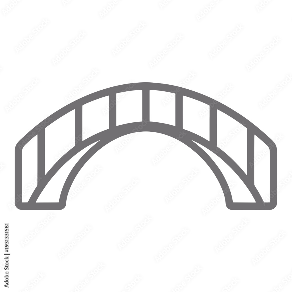 Fototapeta premium Arch Bridge Vector Icon for Web Interface