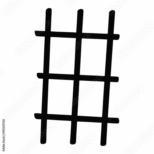 Simple HandDrawn Black Grid Pattern on White Background for Various Applications