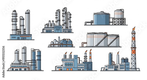 Collection of Industrial Factory Buildings and Structures.