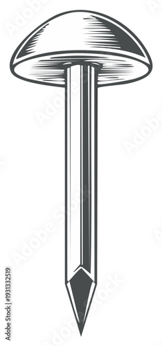 Classic Rivet fastener metallic construction element with pointed end