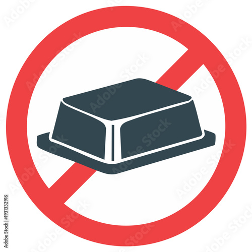 No Butter or Margarine Sign Vector Icon for Dairy Free Low Fat Diet and Allergy Warning