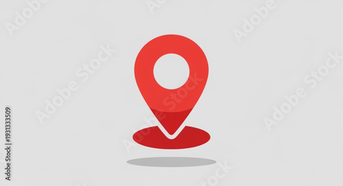 Red Map Location Pin Icon Symbol.