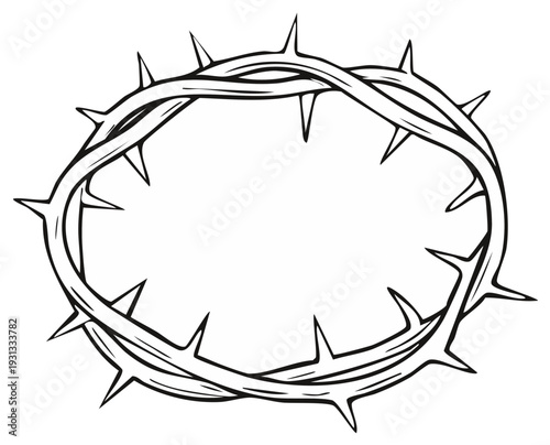 Illustration of a crown of thorns graphic with sharp spikes