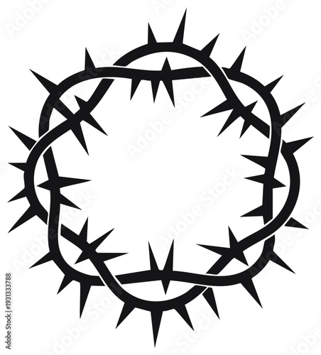 Stylized crown of thorns graphic element