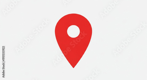 Red location pin icon on a white background.