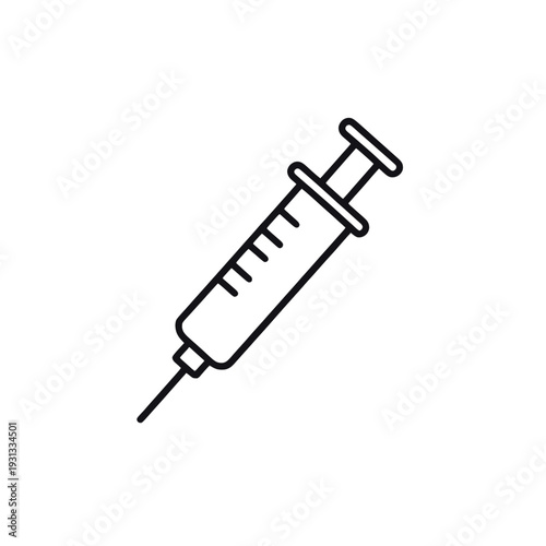 Line Syringe Medical Injection UI Icon for App Interface