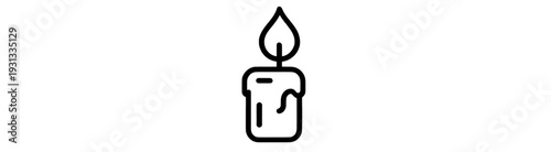 Outline Candle Flame UI Icon for App Interface