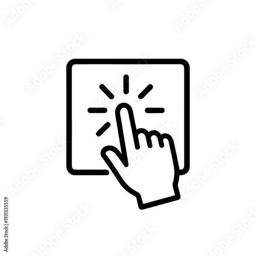 Outline Hand Touching Screen With Dots UI Icon for App UI