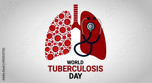 World Tuberculosis Day Banner Showcasing Artistic Lung Concept for TBC Prevention and Healthcare Support