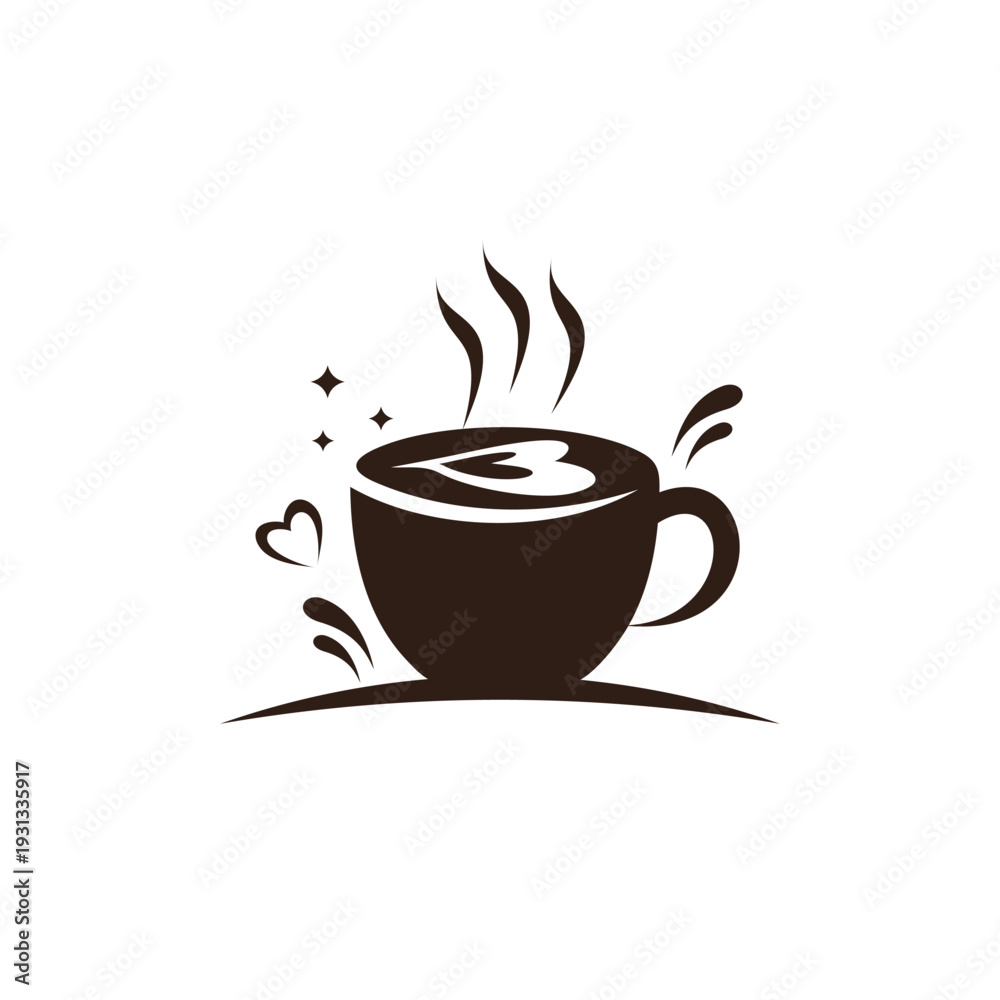 Fototapeta premium Coffee lovers design element vector icon with creative unique concept idea