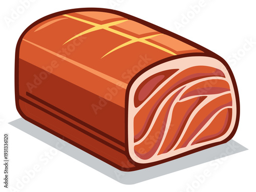 A graphic depiction of sliced meatloaf shows the wavy internal structure, ideal for illustrating food and cooking