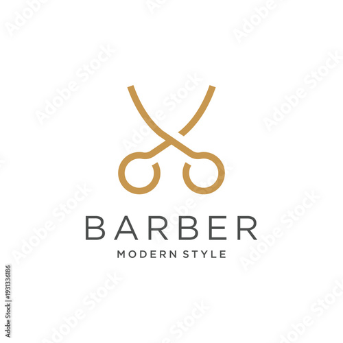 Barbershop design element vector icon with creative unique concept