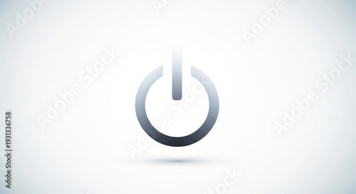 Power button symbol on a white background.