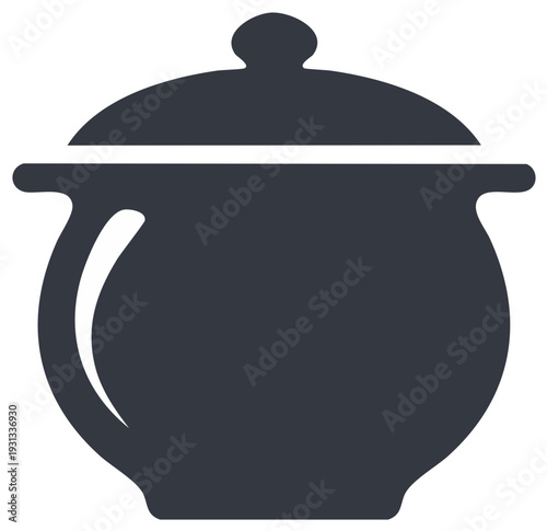 Traditional Cooking Pot Icon Casserole Stewpot Kitchenware Graphic