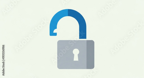 Open padlock icon representing security and access.