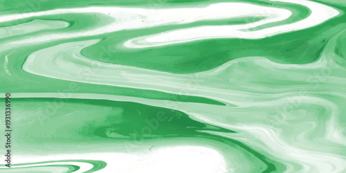 Abstract watercolor painting of blue ocean waves with a soft liquid texture and rippling green motion creating a cool nature backdrop design