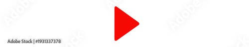 Red Play Button UI Icon for Media Player Interface