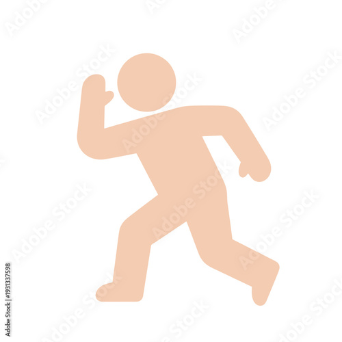 Running Person Flat Vector Icon for Mobile Interface