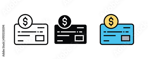 Credit card with dollar coin icon. Financial symbol for digital payments, secure banking, e-commerce checkout, and money transfers. Vector Illustration.