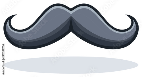 Cartoon Mustache Image Vintage Styled Moustache Clip Art Icon Isolated