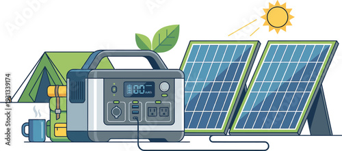 Portable Power Station with Solar Panels