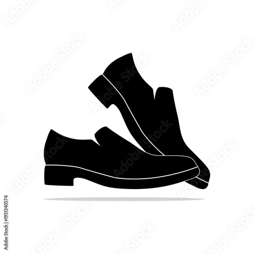 men shoes icon, leather shoes icon, isolated on a white background. flat vector illustration