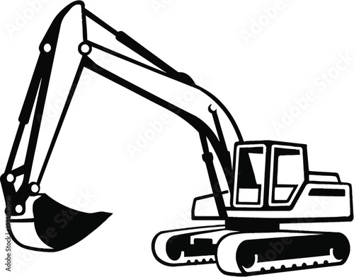 Excavator and Shovel Construction Tool Icon