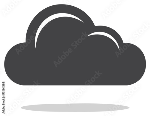 Cloud icon illustration with shadow