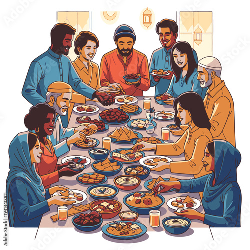 Diverse Group Sharing Meal Together 1.