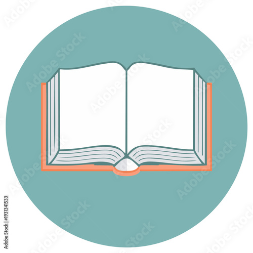 Stylized Open Book Icon Reading Study Learning Education Knowledge Literature Iconography