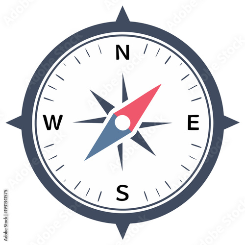 Free Download Digital vector icon of a compass showing cardinal directions for navigation travel and exploration guidance - GFXLoad