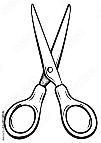 Open Scissors Crossed Handheld Tool Illustration