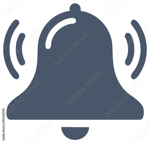 Ringing bell icon design evokes notification signals or warning alerts graphic element for web application design