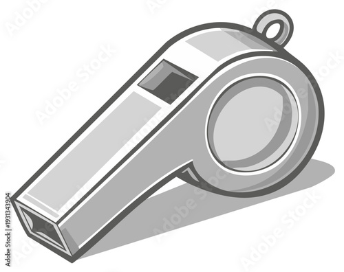 Classic Metal Whistle Used for Signaling and Sports Refereeing