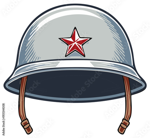 Vintage Soviet Military Helmet with Red Star Emblem